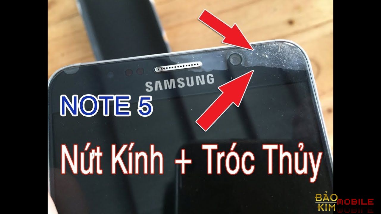 Hình ảnh Samsung Note 5 bị bong sơn, tróc thủy.