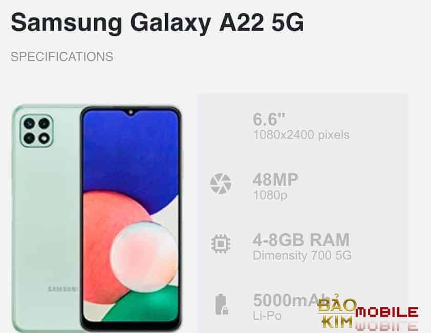 Thay màn hình Samsung A22 chính hãng